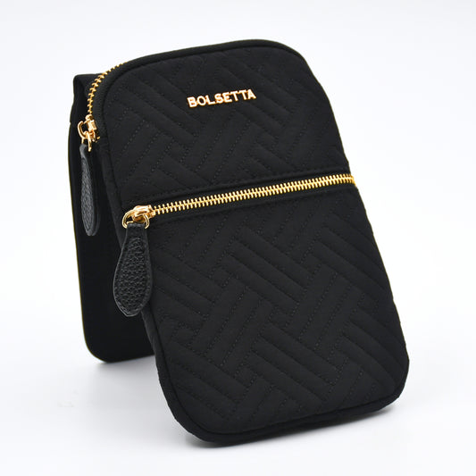 Bolsetta™ Quilt RFID Blocking Snap-On Magnetic Phone Pouch