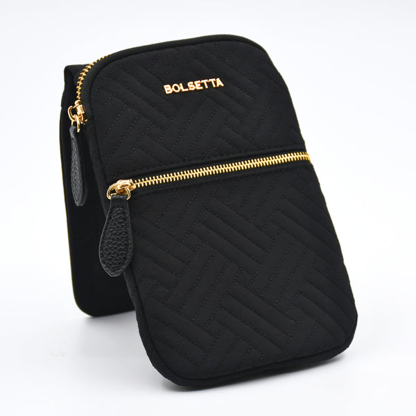 Bolsetta™ Quilt RFID Blocking Snap-On Magnetic Phone Pouch